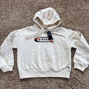 G-Star Women's Cream Old Skool Hoodie Size Small